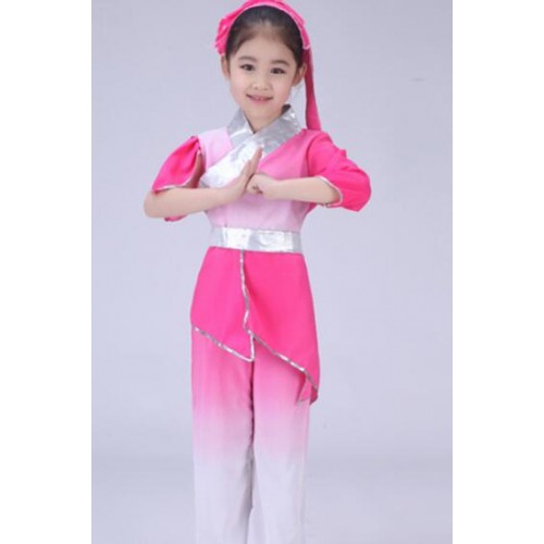 Hanfu Children chinese folk dance costumes confucius school  stage performance student cosplay uniforms robes dresses